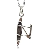 EnCharmed Sterling Silver Outrigger Polynesian Canoe Boat - Nautical and Marine Themed Charm Necklace, 18"