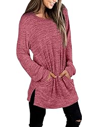 XIEERDUO Womens Sweatshirts Crewneck Tunic Sweaters