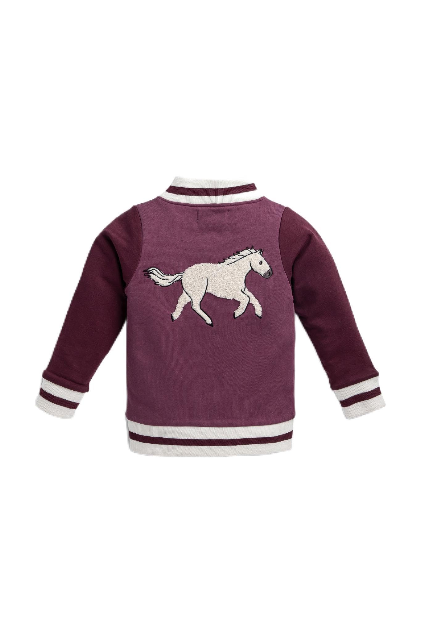monica + andy Baby Organic Zip Bomber Jacket, Size 12-18 Months, Fall Horses, 100% Organic Cotton Clothes for Girls, Super Soft Fabric, Sizes for Kids, Toddler & Infant