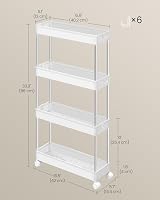 SONGMICS 4-Tier Storage Trolley Cloud White KSC08WT 15 kg 360° Wheels view 4