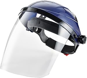 Zhi Jin Adjustable Clear Safety Face Shield Visor Screen Mask Helmet Anti Scratch Splash Eye Protection Cover Blue