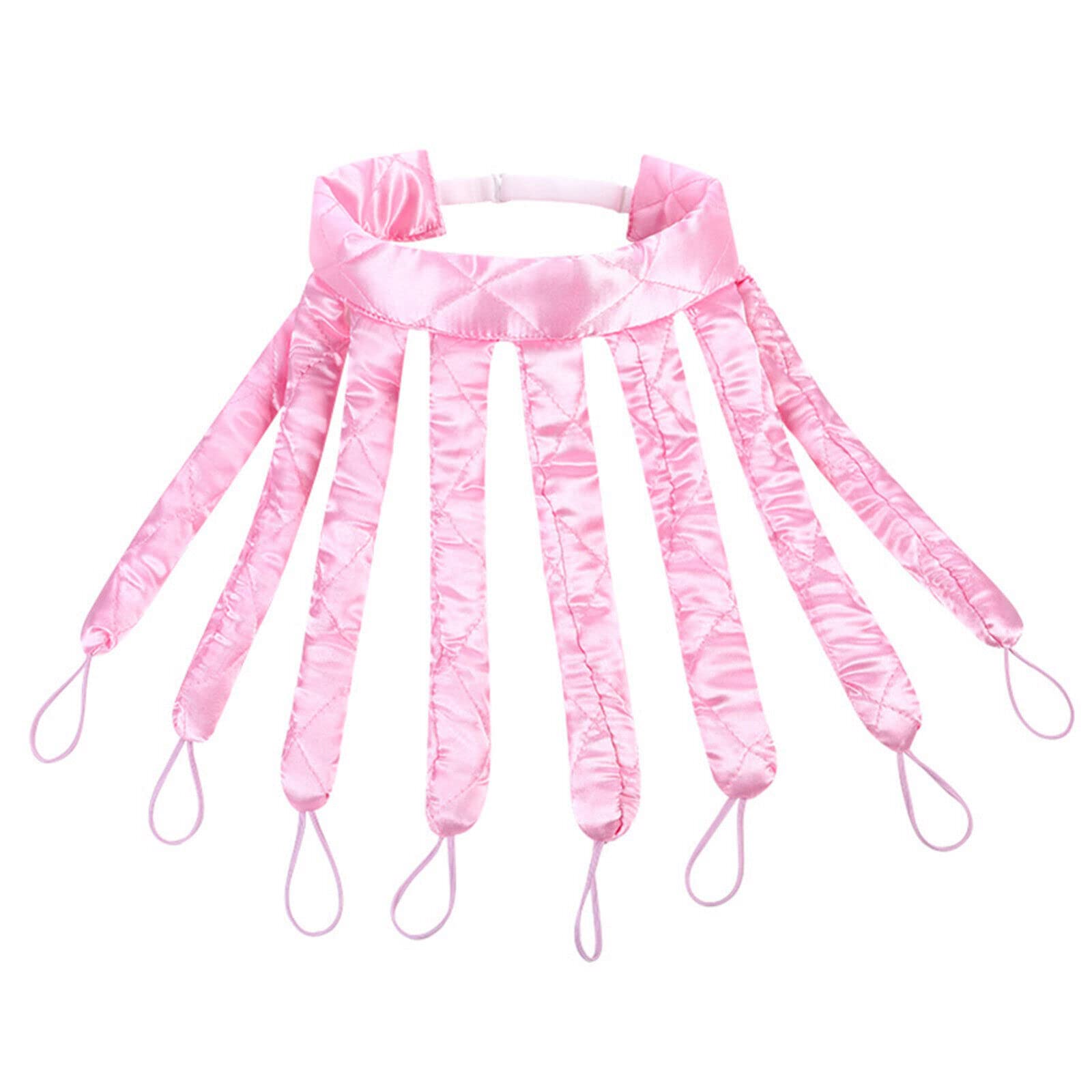 HH Pro The 8 Styler Octopus PINK Heatless Hair Satin Curler whole head of curls no heat damage