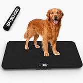 400 Pounds Veterinary Dog Scale with Tempered Glass 32 X 16 Inch Platform, Built in Display, Anti-Slip Mat for Dog Cat Pet Alpaca Llama Sheep Fish Vet