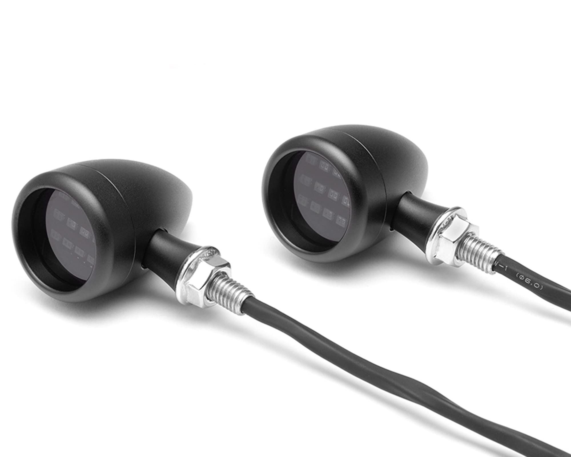 Motorbike Rear LED Indicators | Integrated Turn Signals with Stop and Taillight | Billet Aluminium Classic Bullet Style to suit Custom | Cafe Racer | Bobber | Chopper – High Intensity and Bright