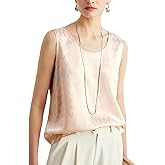 FEELITS Womens 100% Mulberry Silk Tank Top - 22 Momme Silk with Jacquard Design, Loose Fit Casual Flowy Sleeveless Top Outfit