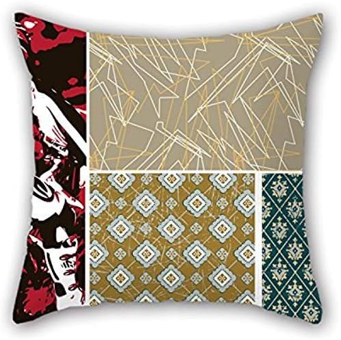 PILLO Cushion Cases Of Color Block 16 X 16 Inches / 40 By 40 Cm,best Fit For Couples,teens Boys,home Office,couples,kitchen Twin Sides