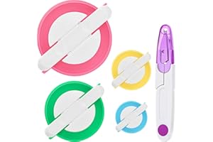 TOODOO Pom Pom Maker, 4 Different Sizes Pompom Maker Fluff Ball Needle Craft DIY Wool Knitting Craft Knitting Wool Tool Kit with Thread Cutter Scissors (Color Set B)