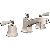 Moen Conway Spot Resist Brushed Nickel Two Handle Widespread Bathroom Sink Faucet with Valve Included, 84926SRN