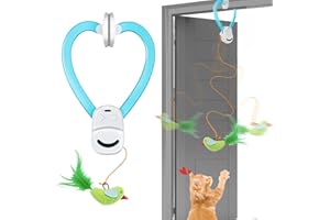 CATPICK Interactive Cat Toys for Indoor Cats Automatic Electric Flying Bird Feather Mouse Toy - Best Kitten & Adult Cat Enrichment Mouse cat Toy Hanging Electric Kitty Toys for Bored Cats