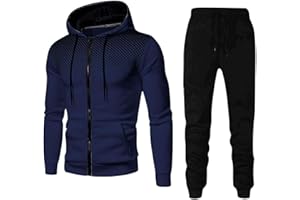 Dubnat Men's Track Suits Sweatsuits Hooded 2 Piece Long Sleeve Full Zip Running Jogging Sweat Track Suit with Pockets