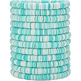 HYHONEY Friendship Bracelets Beaded Bracelets Heishi Bracelet Cute Bracelets Stack Vinyl Clay Disc Bead Surfer Stretch Summer Beach Bracelets For Women Preppy Bracelets