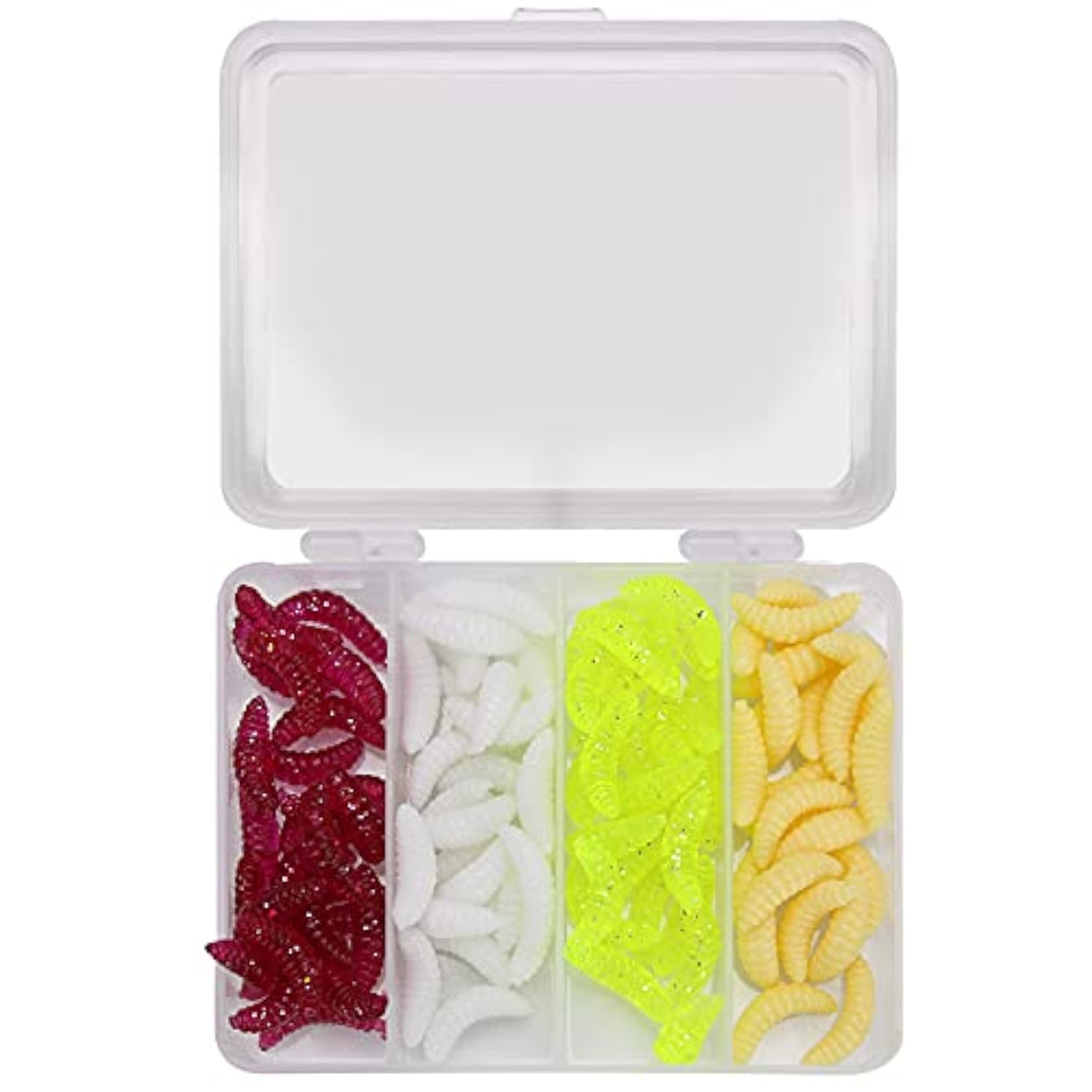 ANCLLO 100pcs Fresh Water Fishing Bait, Soft Plastic Worms, Bass Fishing Worms, Soft Bait Shad Fishing Lure, Soft Fishing Lures, Plastic Fishing Bait Worm Baits