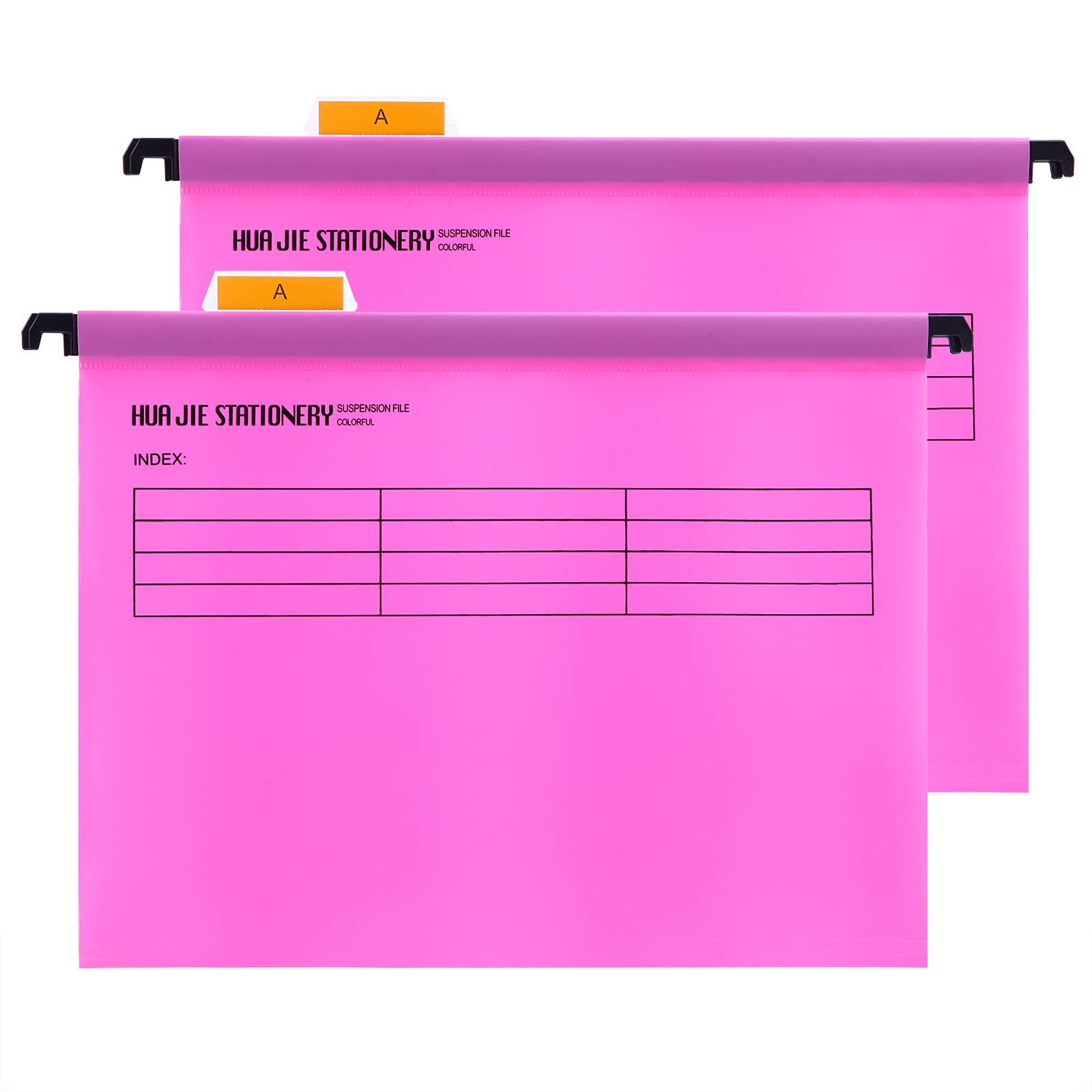 Srvnpioy Foolscap Suspension Files with Tabs and Card Inserts for Filing Cabinets, Measures 41 x 25 x 37 cm (12 Pack, Pink) Polypropylene Plastic Foolscap Hanging Filing Folders for Office Home