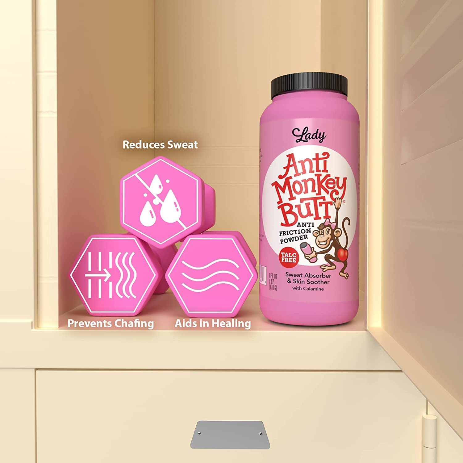 Anti Monkey Butt Lady Powder, 2 Count