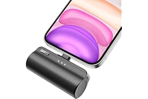 iWALK Mini Power Bank 3350mAh, Portable Phone Charger Compact Powerbank with Lightning Plug, External Battery Bank Compatible