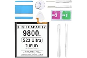 JUFUD 9800mAh Li-Polymer Replacement Battery fit for Galaxy S23 Ultra - 0 Cycle Battery Compatible with SM-S918U SM-S918U1 SM-S918B Includes Repair Kit