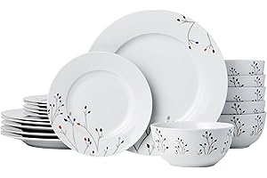 �鶹�� Basics 18-Piece Dinnerware Set, Dishes, Bowls, Service for 6, Branches
