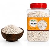 Khushiyon Ki Sougat Thick Poha Flattened Rice, 16 oz (1 lb) &ndash; Rice Flakes, Powa &amp; Beaten Rice for Kanda Poha, Aloo Poha, Chivda and Indian Breakfast Recipes