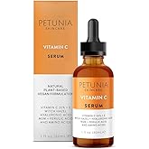 Vitamin C Serum for Face 20% with Hyaluronic Acid and Ferulic Acid, Anti Aging Collagen Booster, Natural Organic Skin Care for Acne Scars, Wrinkles, Fades Dark, Age Spot, Sun Damage