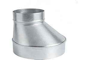 ZOWZEA 10" to 6" Inch Eccentric Duct Reducer & Increaser, Galvanized Offset Air Ducting Adapter, Round Metal Pipe Connector f