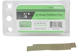 GREX P6/22-2.5 23 Gauge 7/8-Inch Length Headless Pins (2,500 per Box)