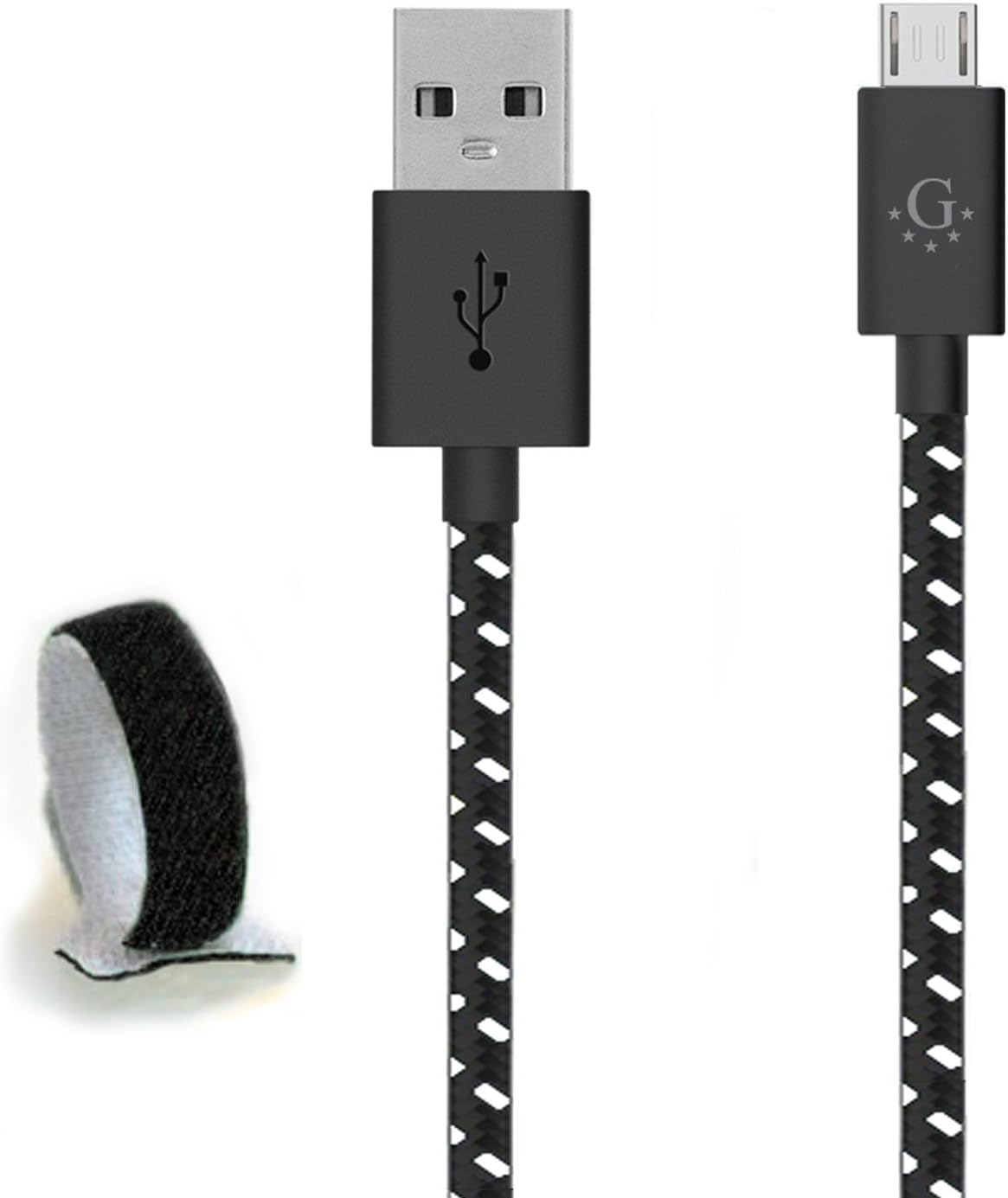 Extra Long (10ft / 3m) Premium Micro USB to USB High Speed Charge Sync Cable for Android, Samsung, HTC, Nokia and More (Black Nylon-10ft, SHIPPED ON SAME BUSINESS DAY)
