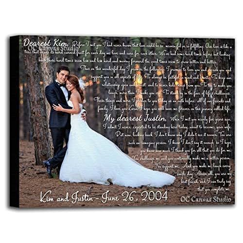 Personalized Wedding Photo Canvas Print with