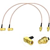 Bingfu WiFi Antenna Extension Cable (2-Pack) RP-SMA Male Right Angle to RP-SMA Female Bulkhead Mount RG316 Cale 30cm 12 inch for WiFi Router Security IP Camera Monitor Mini PCIE Card