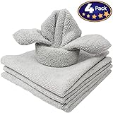 The Mop Mobs Silver Microfiber Antibacterial Cloth Wipes Out Germs & Allergens To Protect Your Familys Health Without Harsh Chemicals! 4 Pack. Super Soft Cleaning Towels That Wont Scratch or Streak