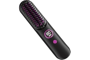 OJOYME Portable Hair Straightening Brush, New Rechargeable Cordless Hair Straightening Brush, Walking Thermal Comb Negative Ion Hair Straightener, Lightweight and Mini