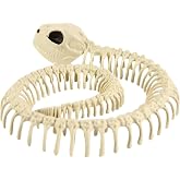 Hosfairy Snake Skeleton Halloween Plastic Bone Snake for Halloween Party Photo Prop Decoration, Graveyard Spooky Decor Indoor Outdoor Scene Party