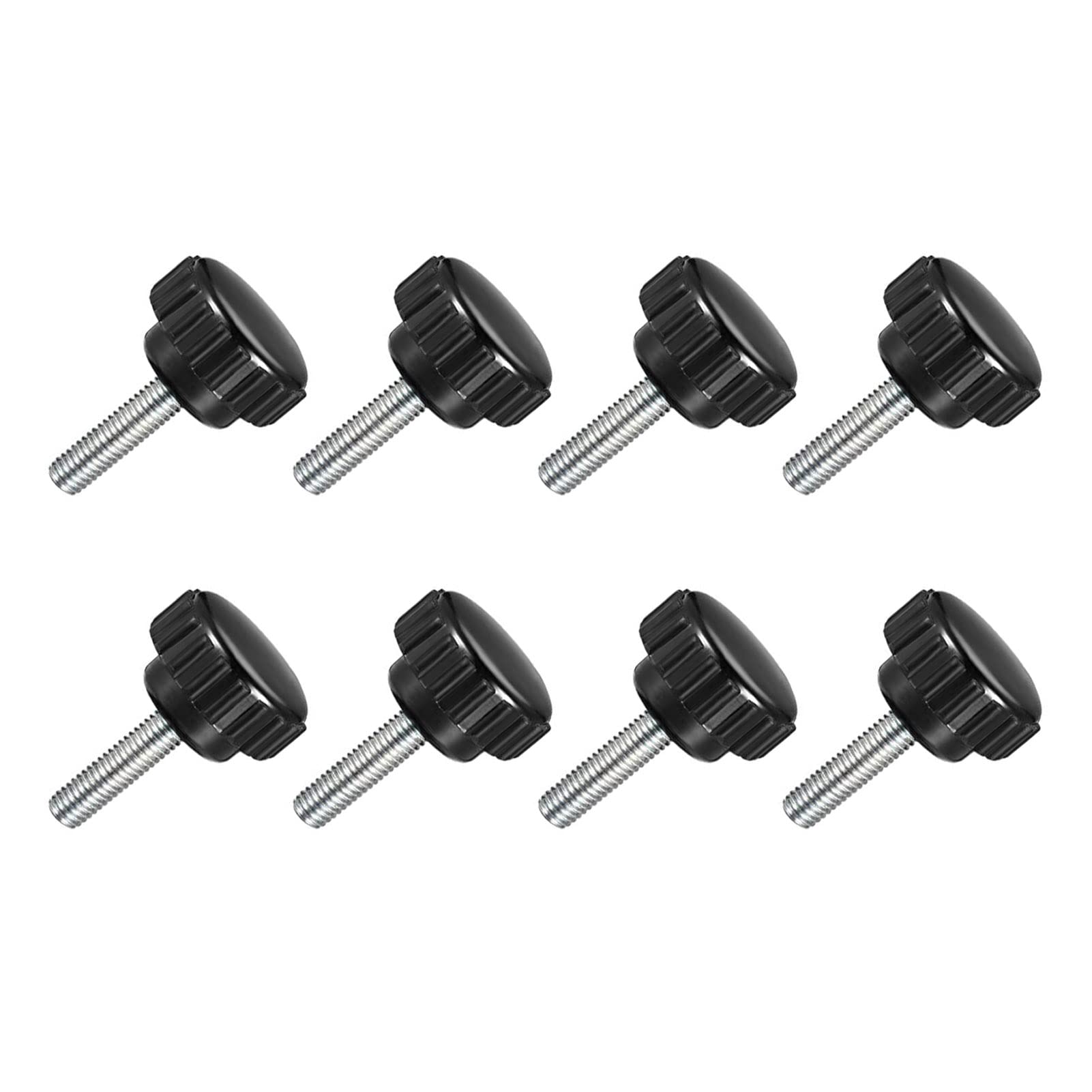TA-VIGOR 8Pcs M5 x 16mm Male Thread Knurled Clamping Knobs Grip, 20mm Dia Carbon Steel Thumb Screw Clamping Handle Bolt with Thermoset Plastic Knobs