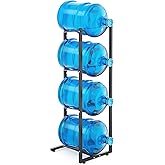 MYLOLF 5 Gallon Water Jug Holder : 4 Tier Water Jug Stand Holder for 5 Gallon Water Dispenser- 5 Gal Water Bottle Storage Rack Organizer for Home Kitchen Garage