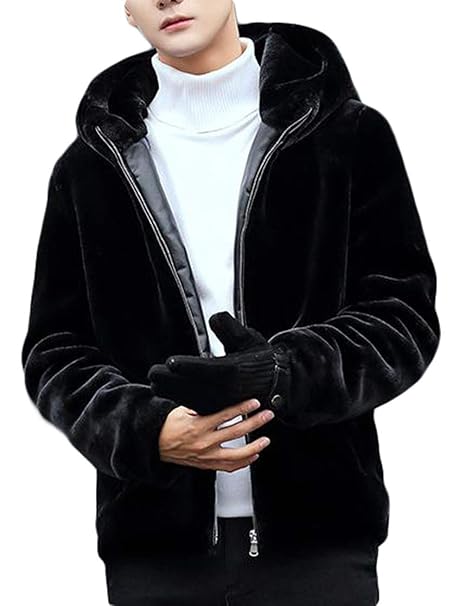 髪型 エレガントボア 付き コート メンズ