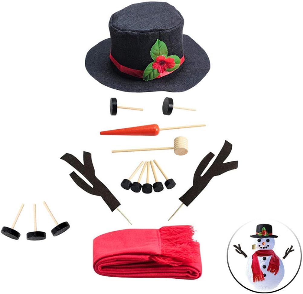 barsku 13 Pieces Snowman Decorating Kit, Snowman Making Building