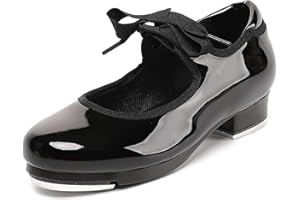 foralod Tap Shoes for Girls Boys, Unisex Kids Tap Dance Shoes for Toddler, Lace-up Mary Jane Tap Shoes