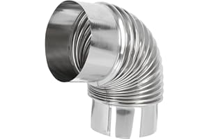 SEWOART Stove Flue Metal Exhaust Stainless Steel Elbow Pipe Rustproof Heating Vent for Wood Stove Home Use