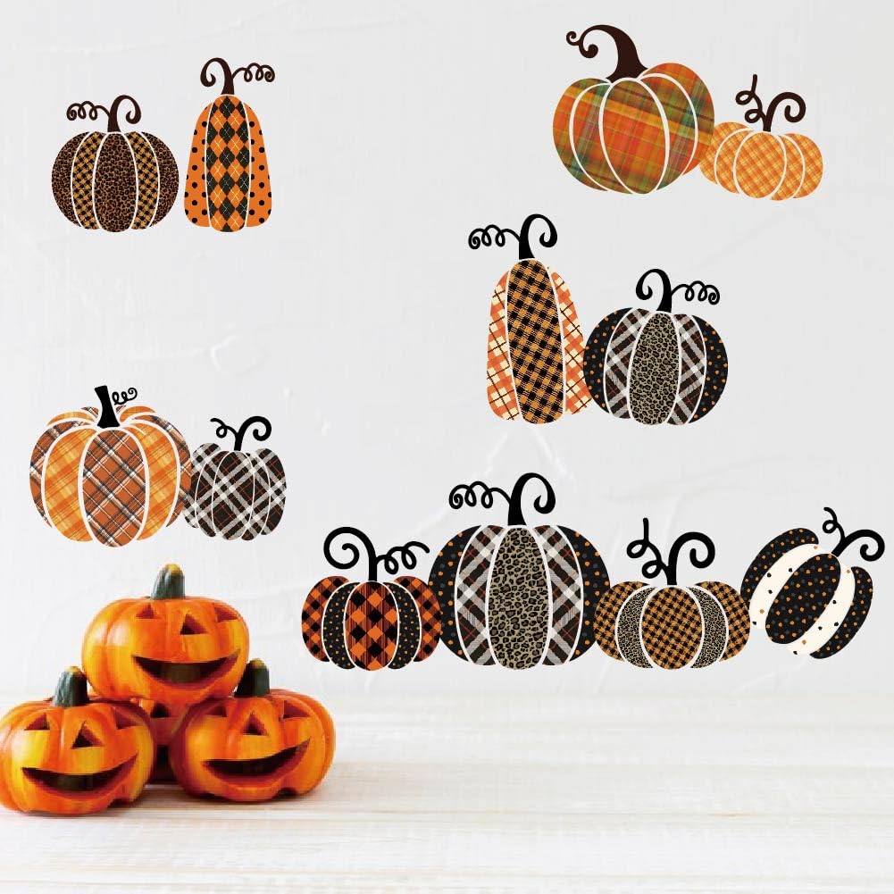 SUPERDANT Halloween Wall Stickers Polka Dot Pumpkin Wall Decals Textured Pumpkin Wall Sticker Halloween Stickers for Kids Halloween Window Decoration for Halloween Party Decorations