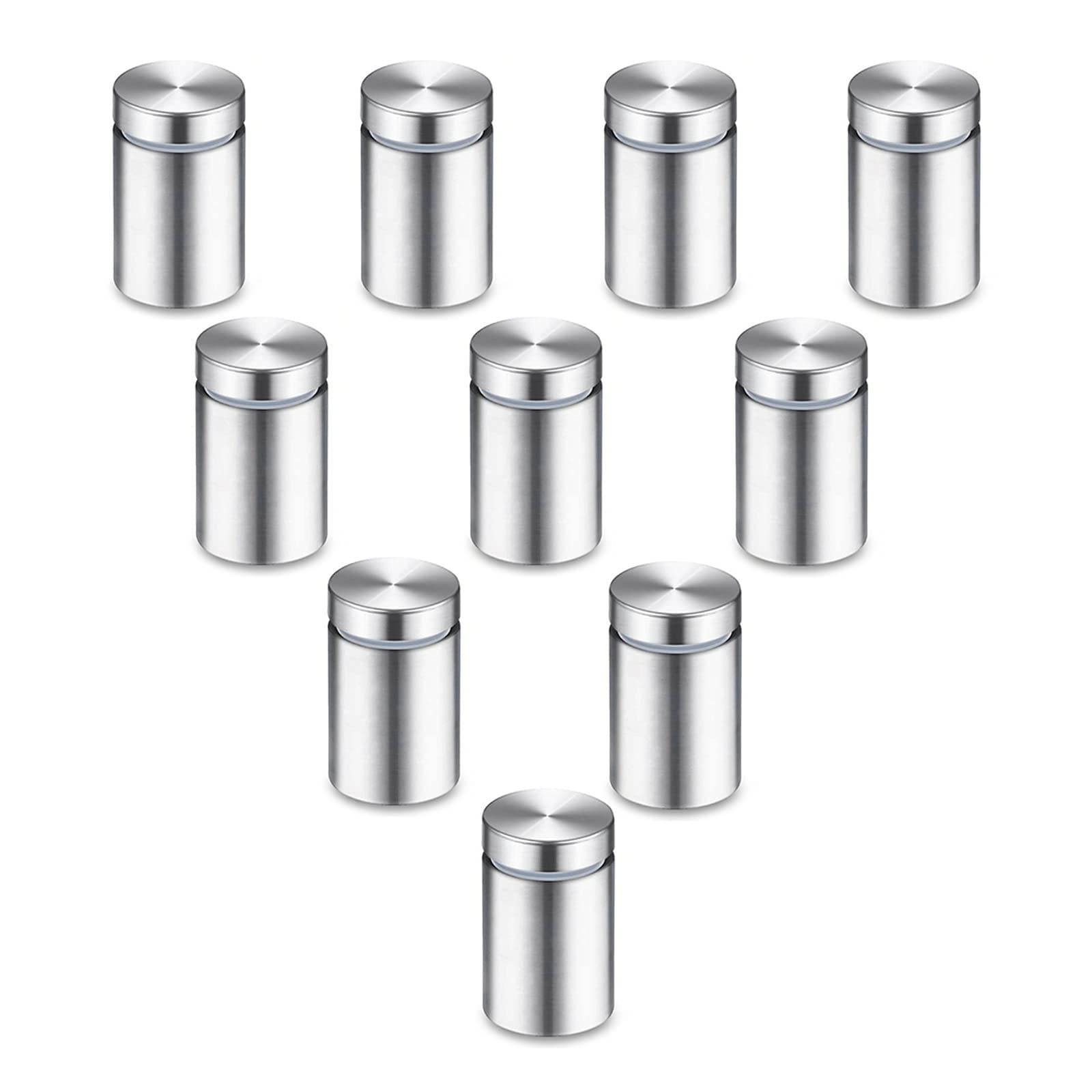 Hicello 10Pcs 19x25mm Standoff Sign Wall Fixings, Stainless Steel Advertising Bolts Nails, Sign Holders for Display Glass Picture Frame Mirror Poster