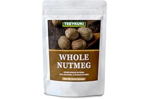 TEEYKUKI Natural Dried Whole Nutmeg, 8.0oz(226.0g), Premium Dried Nutmeg Whole, NO Gmo