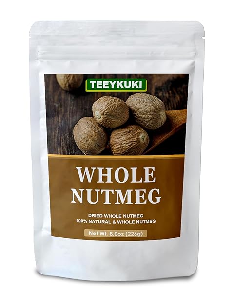 NATURAL DRIED WHOLE NUTMEG, 8.0OZ(226.0G), PREMIUM DRIED NUTMEG...
