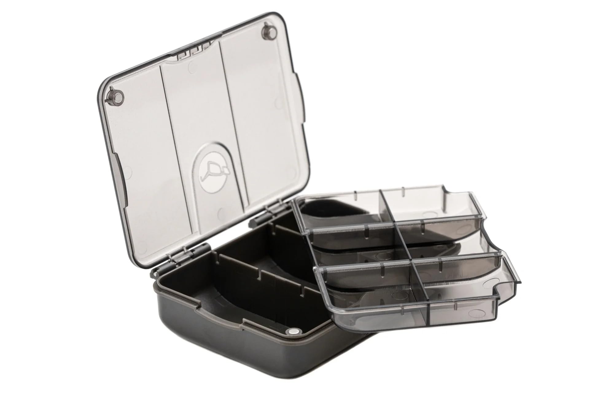 Korda Mini Box 16 Compartments, Compact Storage Solution, High Impact Plastic, Compatible with Tackle Box, Flip Top Lids for Easy Access, Versatile Organization for Various Accessories