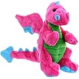 goDog Bubble Plush Dragons Squeaky Dog Toy, Chew Guard Technology - Pink, Large