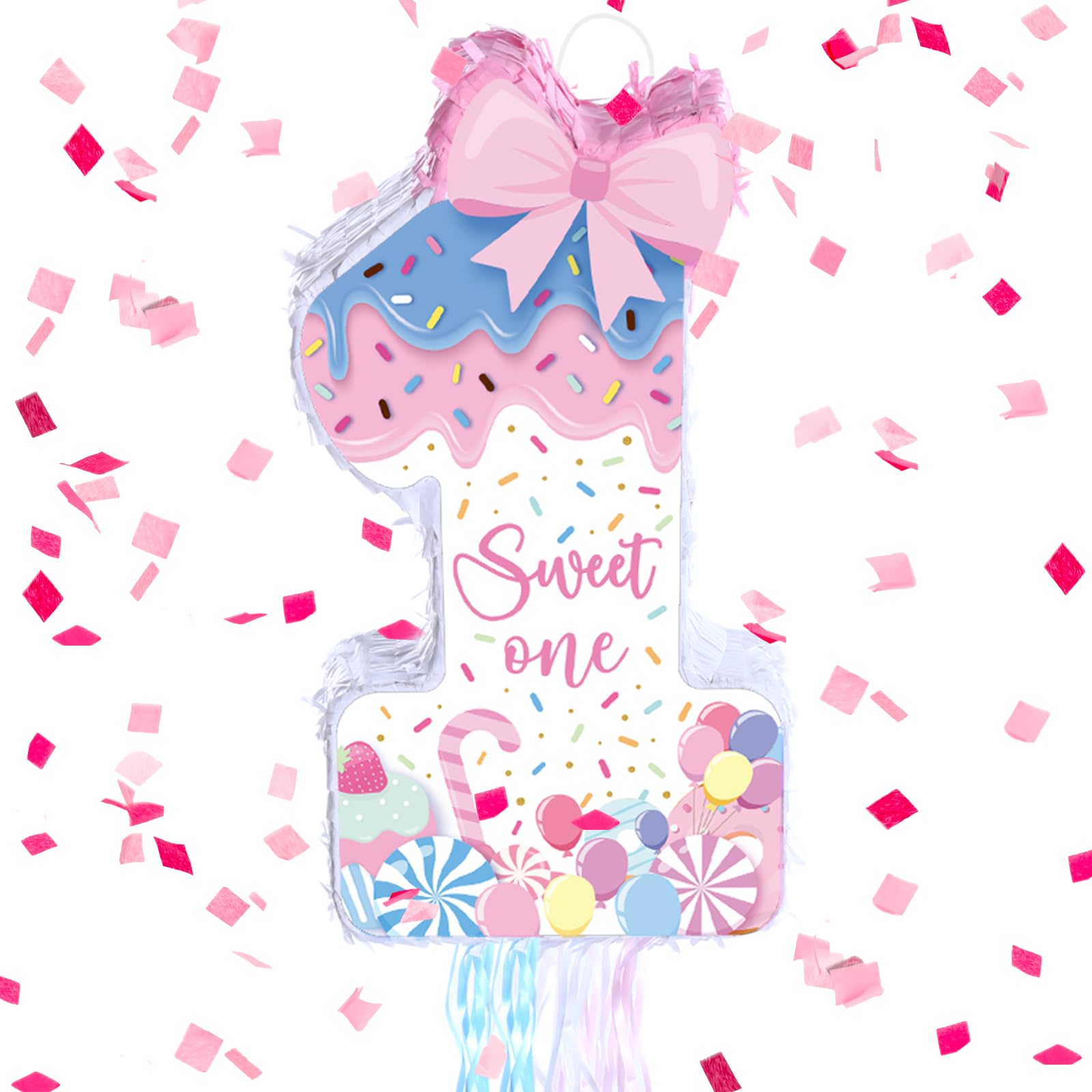 Photo 1 of ***(PARTS ONLY/ MAJOR DAMAGE/ NON FUNCTIONAL)***Tellingyou Sweet Birthday Piñata Sweet Birthday Party Decorations Confetti for Baby Shower Party Supplies Decor