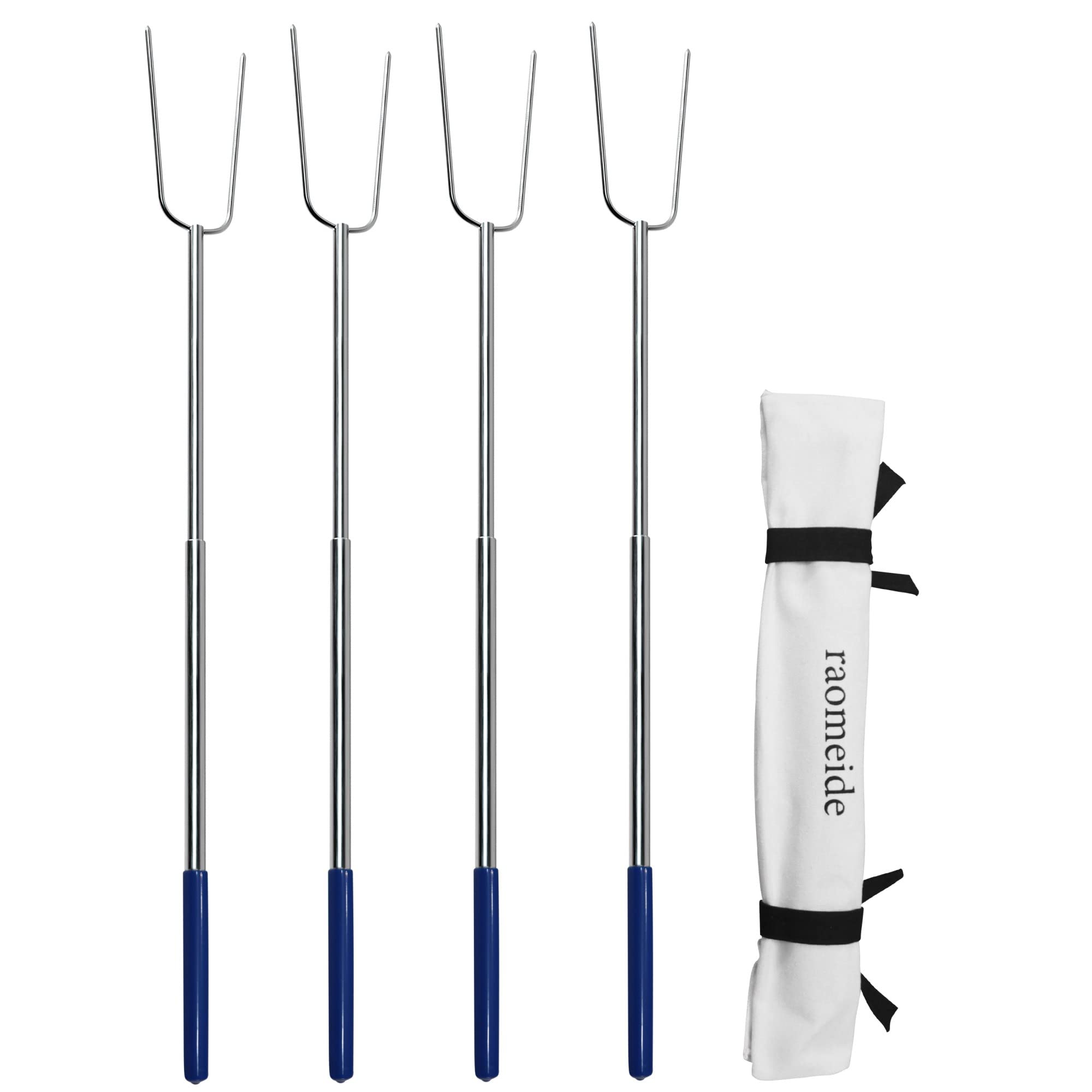 Photo 1 of RAOMEIDE 32" Heavy Duty Hot Dog Roasting Sticks for Campfire, Smores Sticks for Fire Pit Long, Marshmallows Skewers (4 Pack)