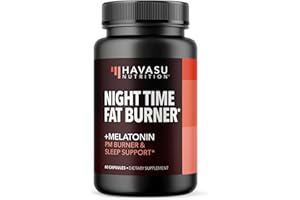HAVASU NUTRITION Night Time Fat Burner Capsules for Men and Women - Appetite Suppressant for Weight Loss with White Kidney Bean - 60 Count - Metabolism Booster with Melatonin for Sleep Support - 2-Month Supply