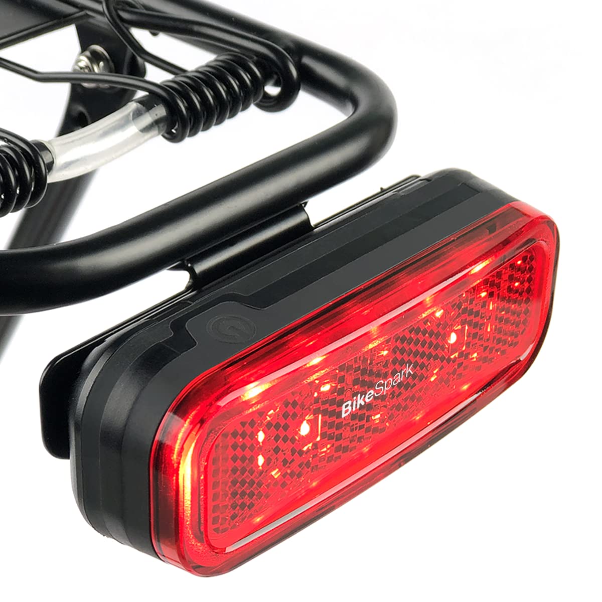 BikeSpark Auto-Sensing Rear Light G4 for Cargo Carrier - 50lm Super Bright LED Bike Tail Light with Large-Area Reflector - AAA Battery – Water ResistanceIPX4-50/80mm Quick Mount