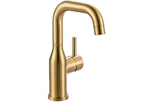 Bar Sink Faucet Single Hole: ARCORA Brushed Gold Wet Bar Faucets - Prep Sink Faucet 360 Swivel - Small Kitchen Bathroom Faucet with cUPC Supply Lines