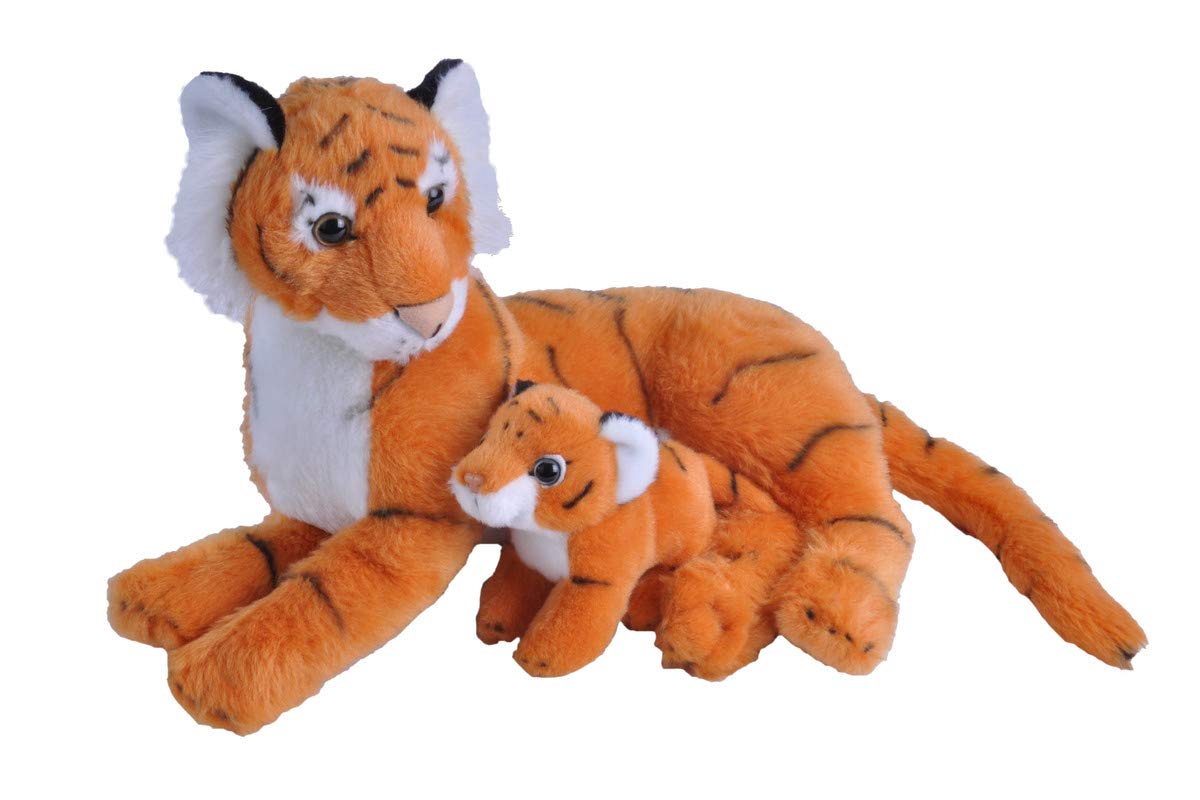 Wild Republic 19401 Mom and Baby Tiger Stuffed Animal, Plush Toy, Gifts for Kids,Orange,white,27.94 x 12.7 x 24.13 cm; 372 Grams