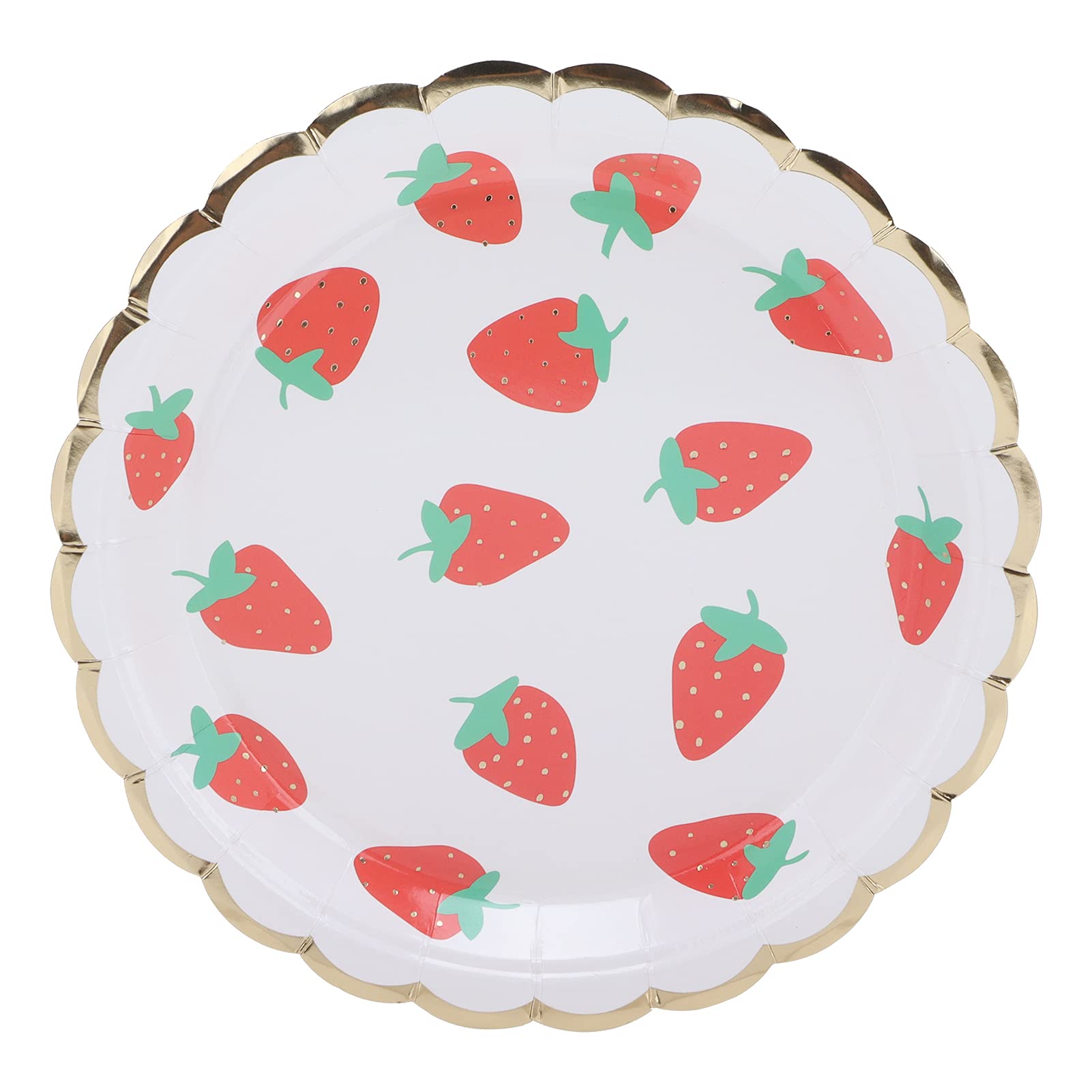 CHICIRIS Party Paper Plates, Disposable Dinnerware Set, Party Supplies Set Strawberry Paper Tableware 10Pcs for Birthday Wedding